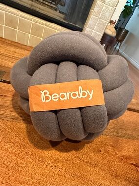 Bearaby Hugget Knotted Pillow in Asteroid Grey Size Medium 8 inches Anxiety